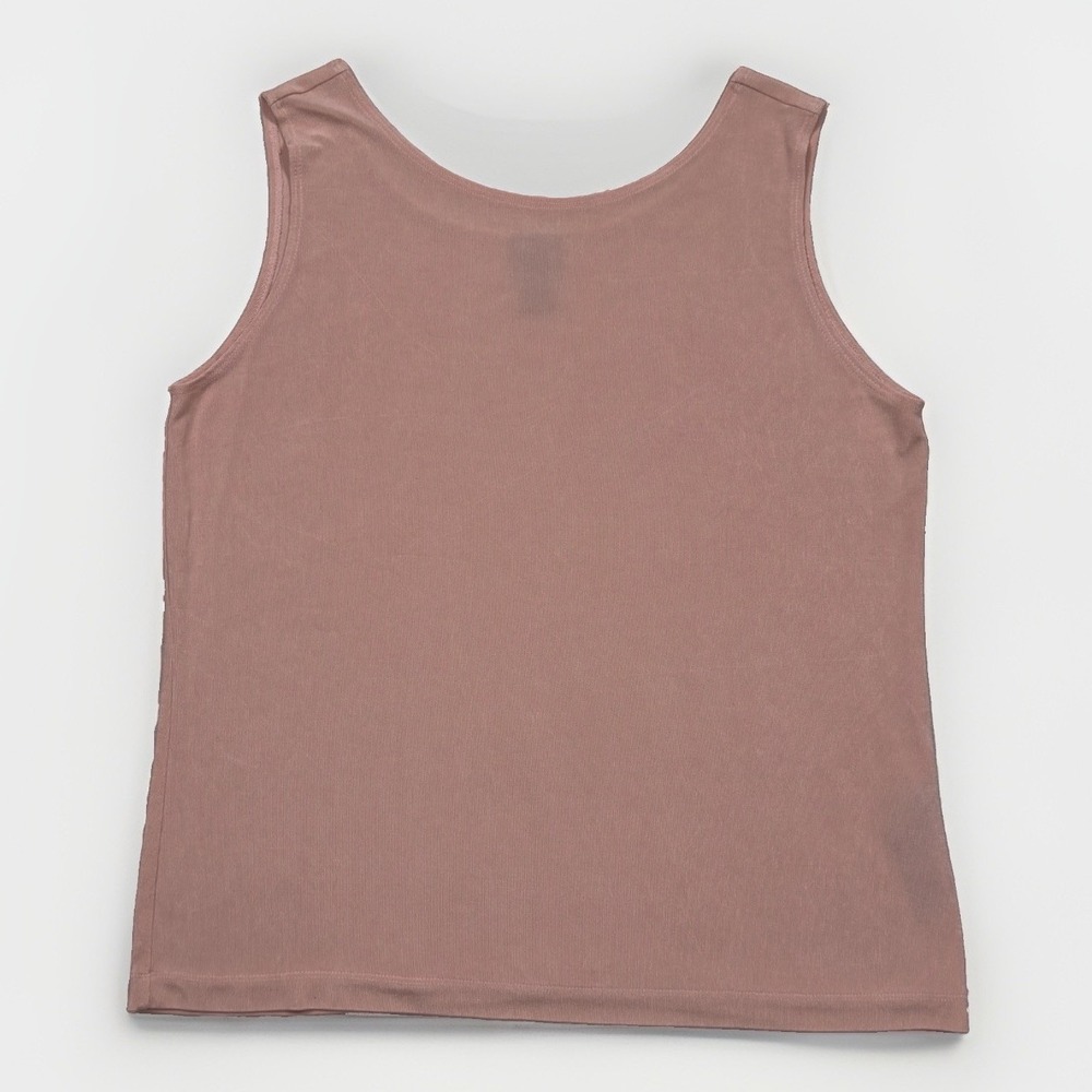 Chicos Travelers Sz 2 - 12/14 Pink Blush Tank Sleeveless Scoop Neck Slinky Knit